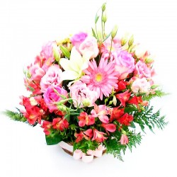 Cesta Mediana de Flores Pink