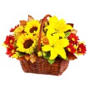 Cesta Mediana Girasoles Liliums y Mables