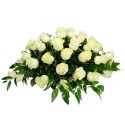 Ovalo con 40 Rosas Blancas para Condolencia
