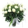 Florero 24 Rosas Blancas para Condolencias