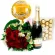 Ramo de 12 Rosas Rojas para Aniversario más Chocolates + Champagne + Globo 