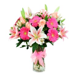 Florero con Flores Mix