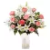 Florero con flores 10 Lilium y 12 Rosas Rosadas