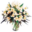 Florero para Condolencias Flores de Astromelias Blancas