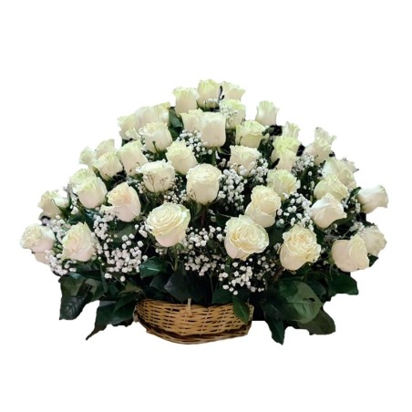 Arreglo 40 Rosas Blancas para Condolencias