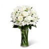 Florero de 8 rosas blancas más flores astromelias para condolencia