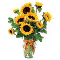 Florero con 10 Girasoles