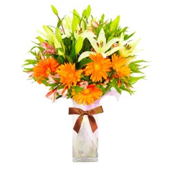 Florero 10 Liliums y 10 Gerberas