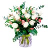 Florero de 12 Rosas Blancas y Astromelias