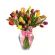 Florero Con 30 Tulipanes Mix Colores