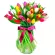 Florero Con 40 Tulipanes Mix Colores