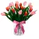 Florero con 20 Tulipanes Rosados y Naranjos