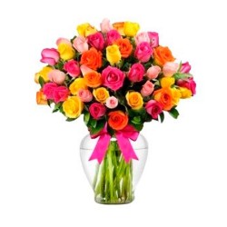 Florero de 30 Rosas Multicolor