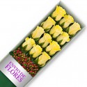 Caja de 12 Rosas Amarillas