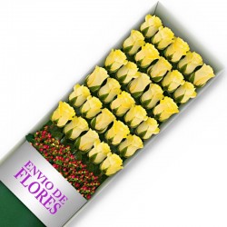 Caja de 30 Rosas Amarillas