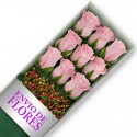 Caja de 9 Rosas Rosadas