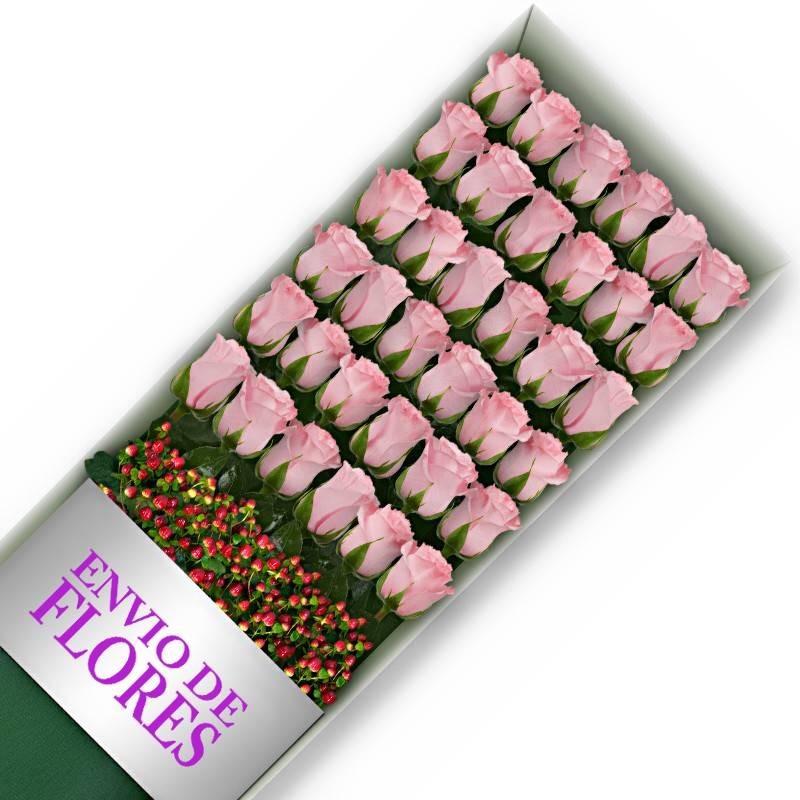 Caja de 36 Rosas Rosadas